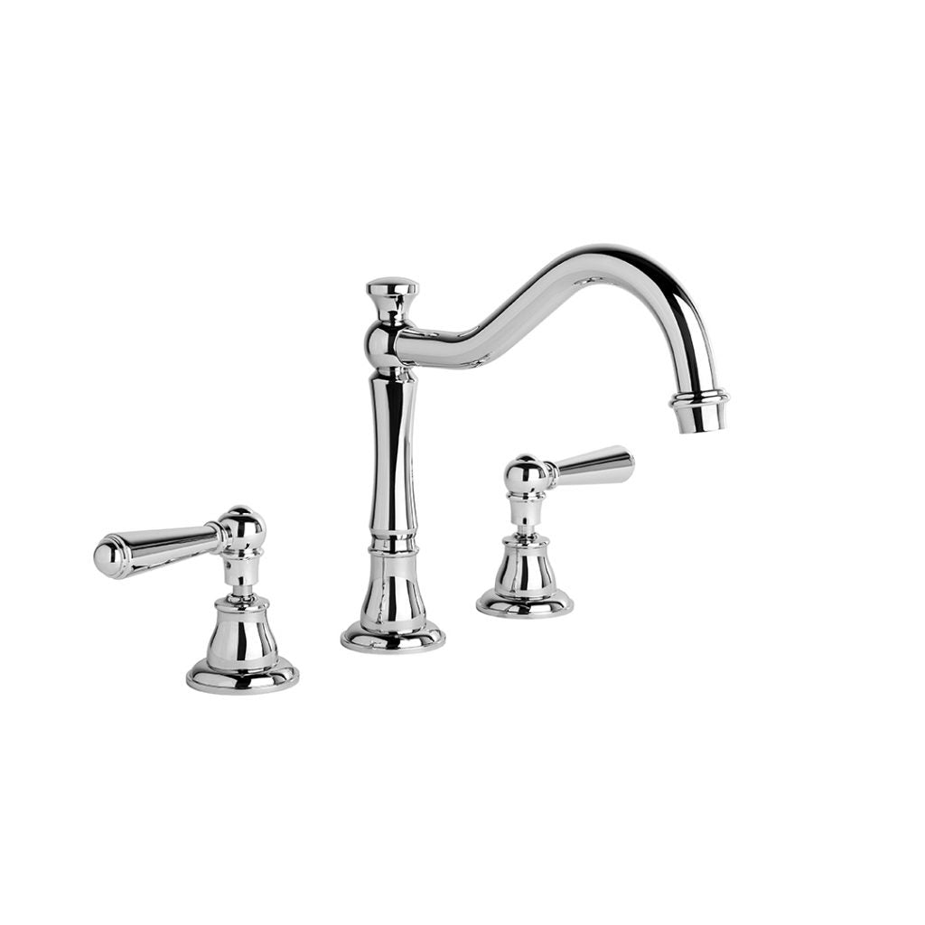 Neu England Kitchen Set with Traditional Swivel Spout And Lever Taps (Chrome) with Metal Levers