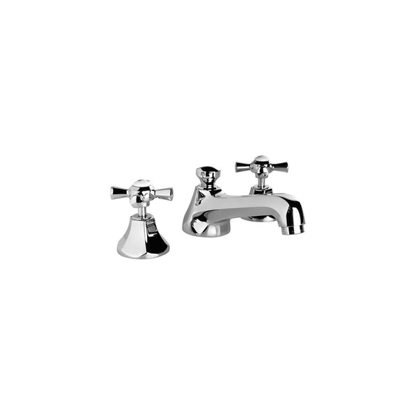 Brodware Classique Hob Basin Set with Low Spout (Chrome) with Cross Handles