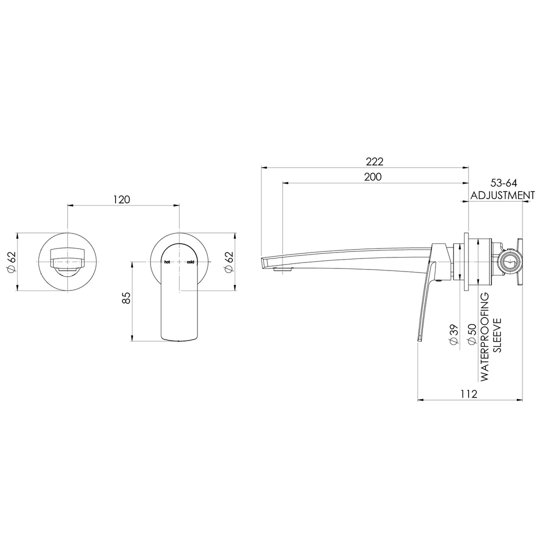 Specification line drawing