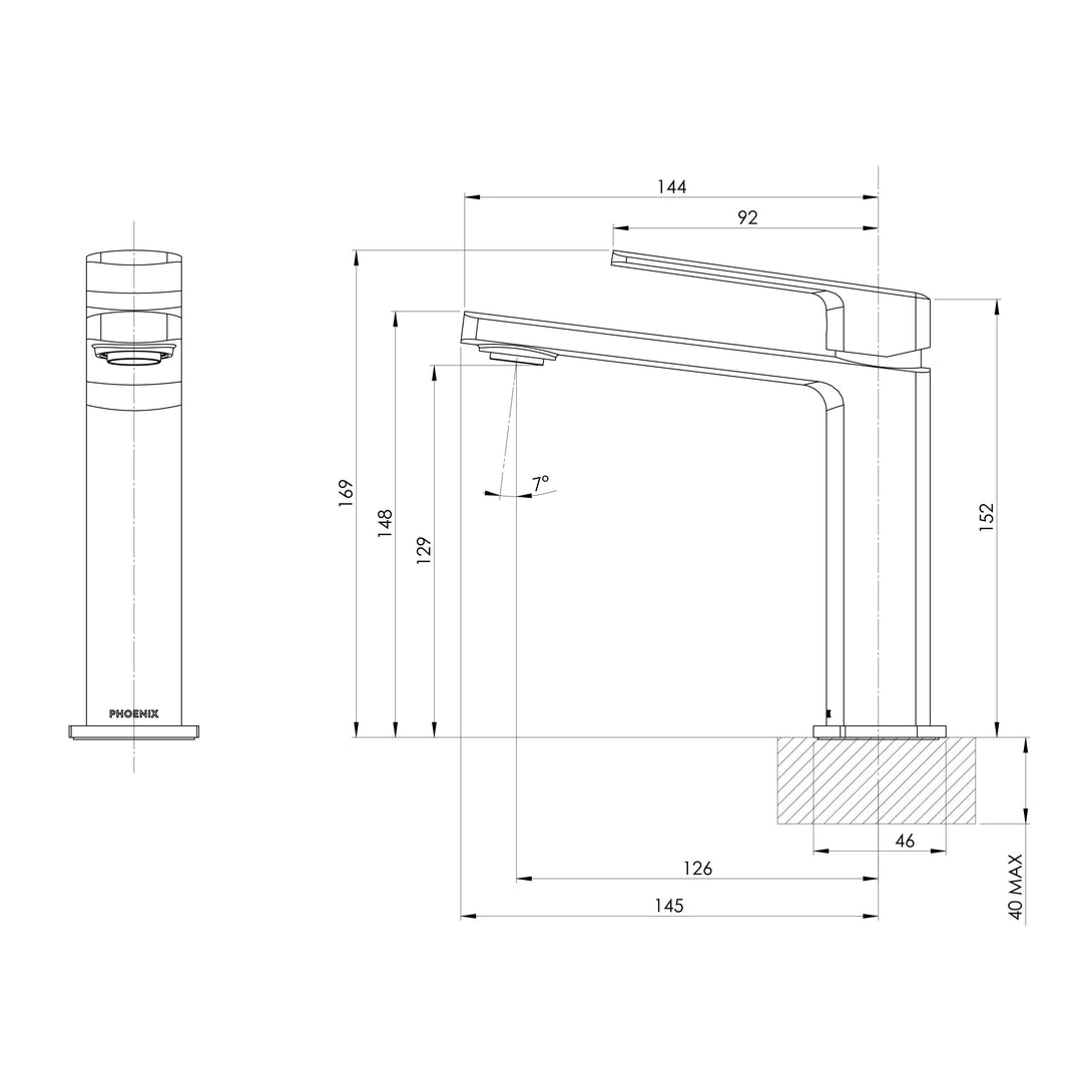 Specification line drawing