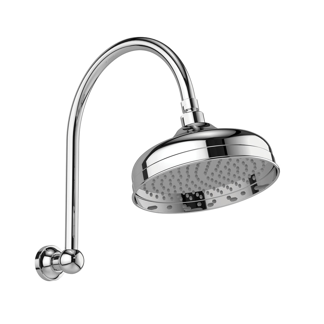 Cromford High Rise Shower Arm & 210mm Rose (Chrome)
