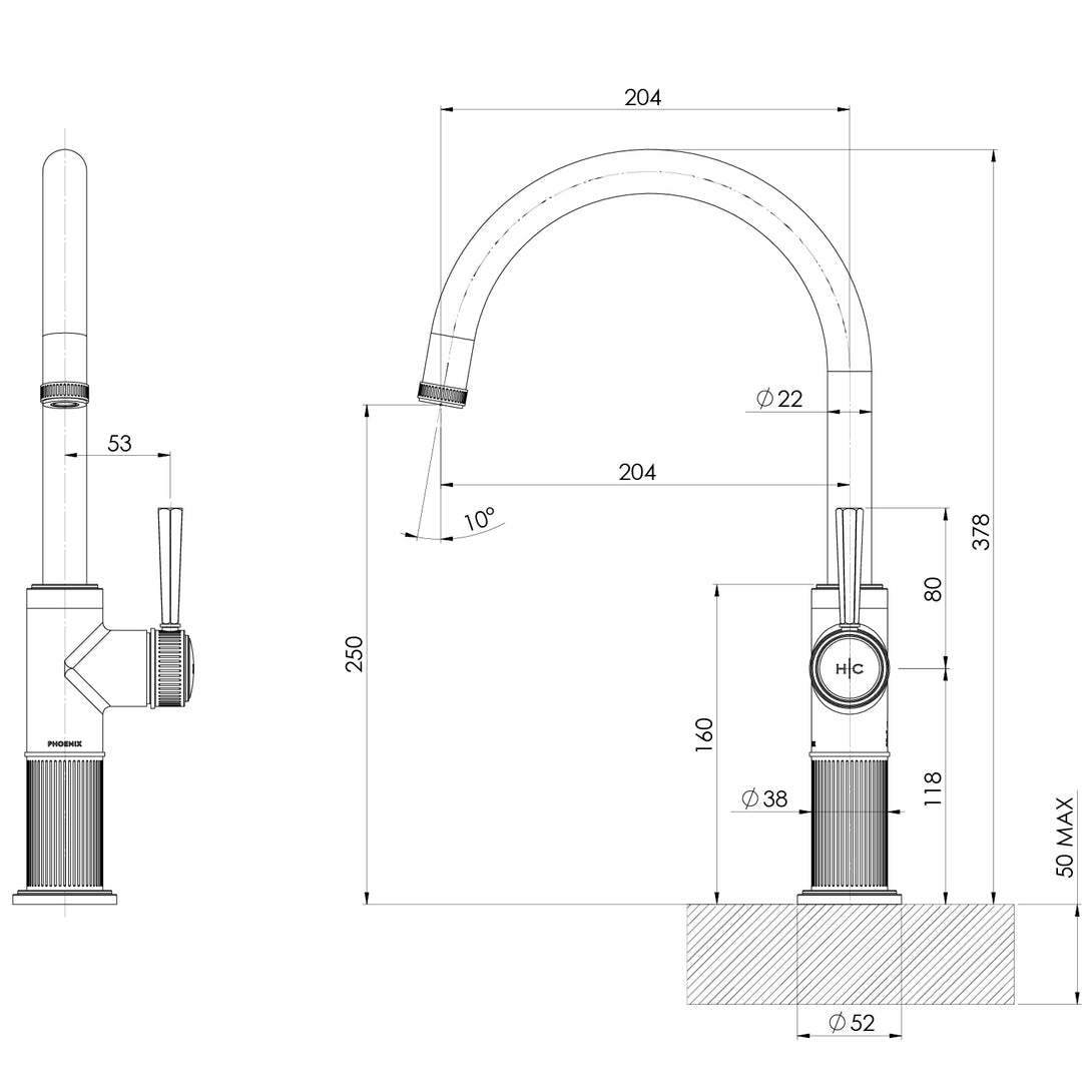 Specification Line drawing