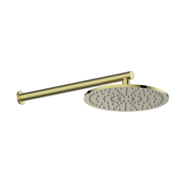 Lavish Wall Shower Arm & Rose in Brushed Brass