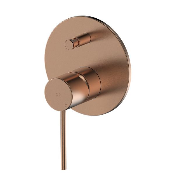 Tesora Wall Mixer with Diverter in Brushed Copper