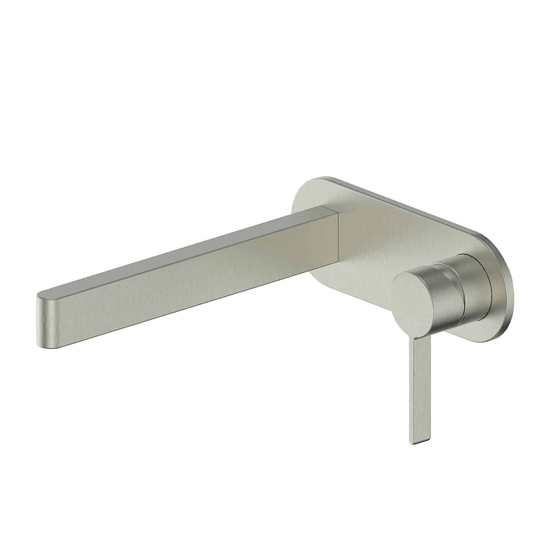 Glint Wall Basin Mixer Set with Backplate in Brushed NIckel