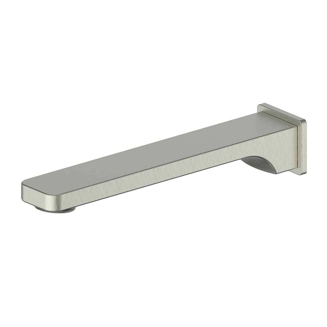 Swept Bath Spout 190mm in Brushed Nickel