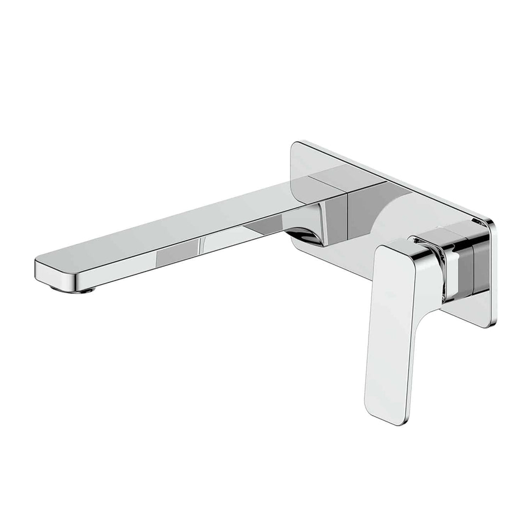 Swept Wall Basin Mixer Set with Backplate  in Chrome