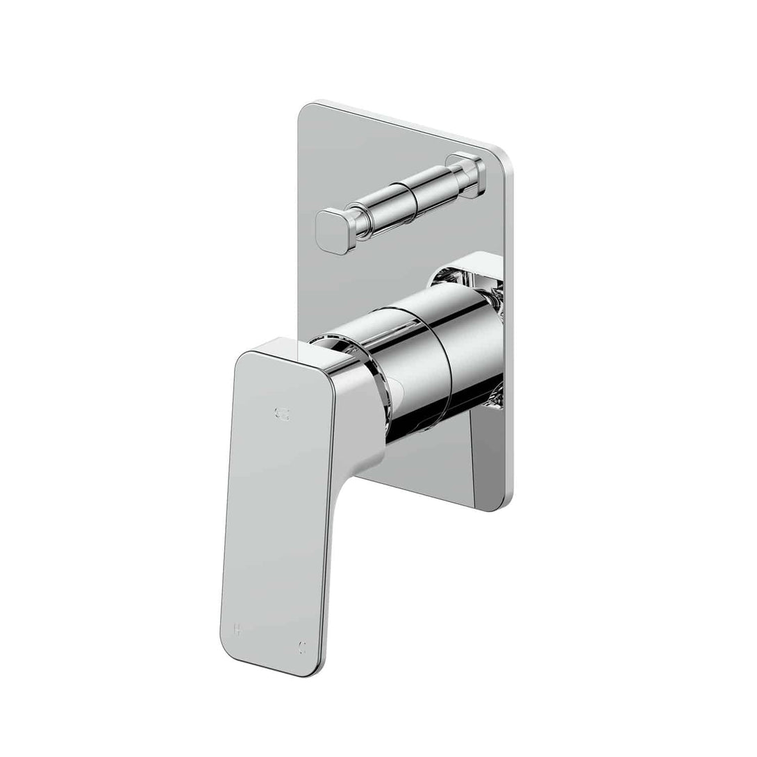 Swept Wall Mixer with Diverter in Chrome