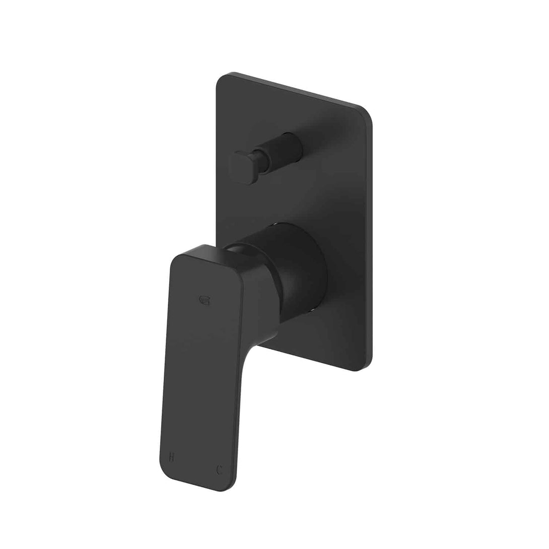 Swept Wall Mixer with Diverter in Matte Black