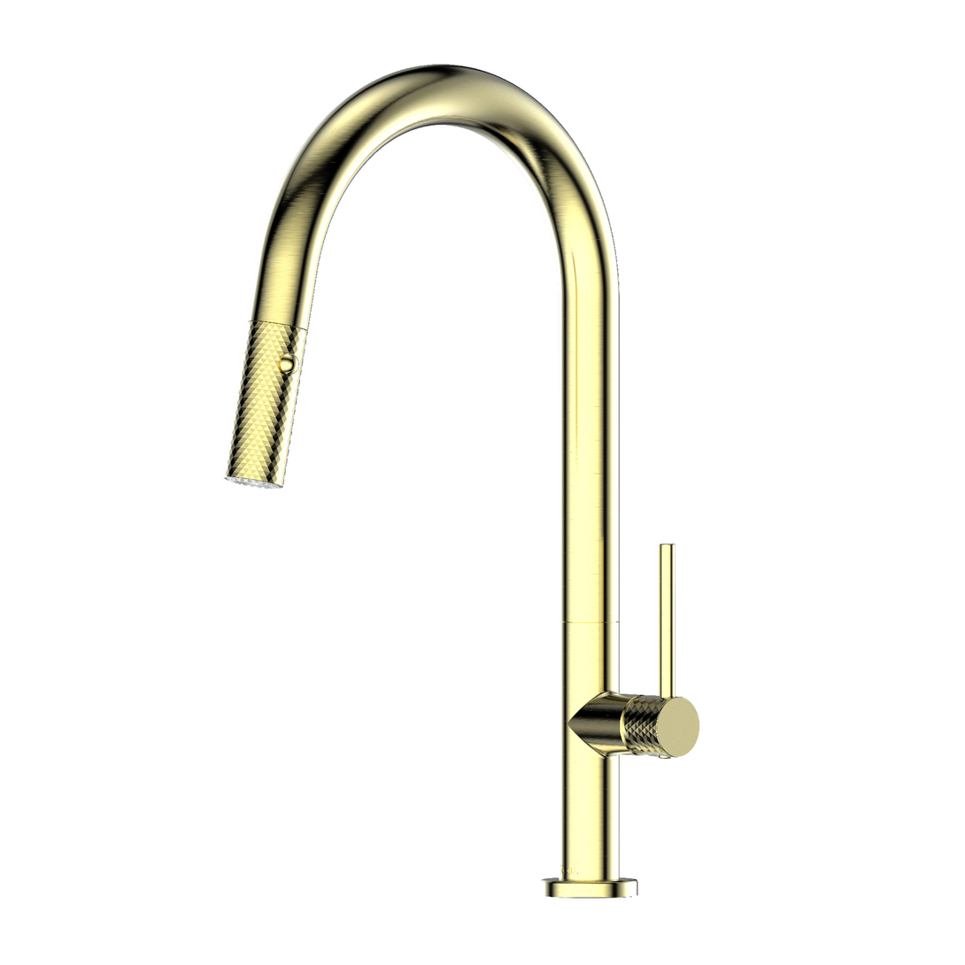 Tesora Pull-out Sink Mixer in Brushed Brass