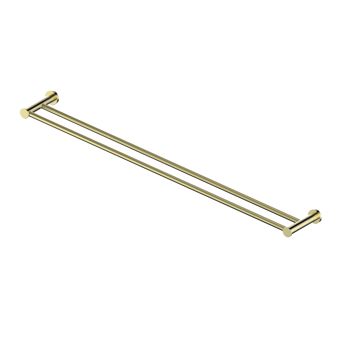 Reflect Double Towel Rail in Brushed Brass