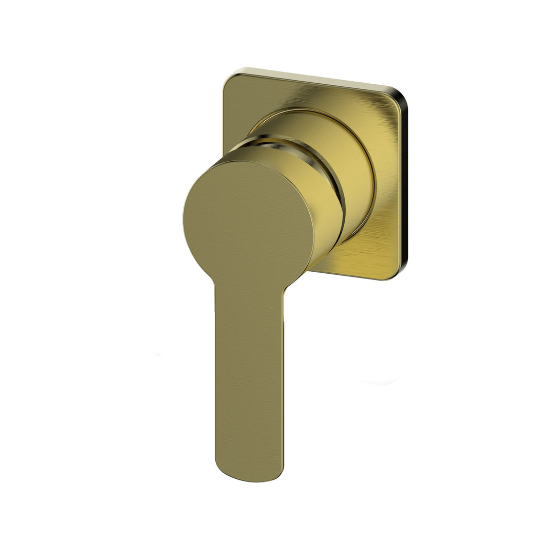 Astro II Shower/Wall Mixer Square Plate in Brushed Brass