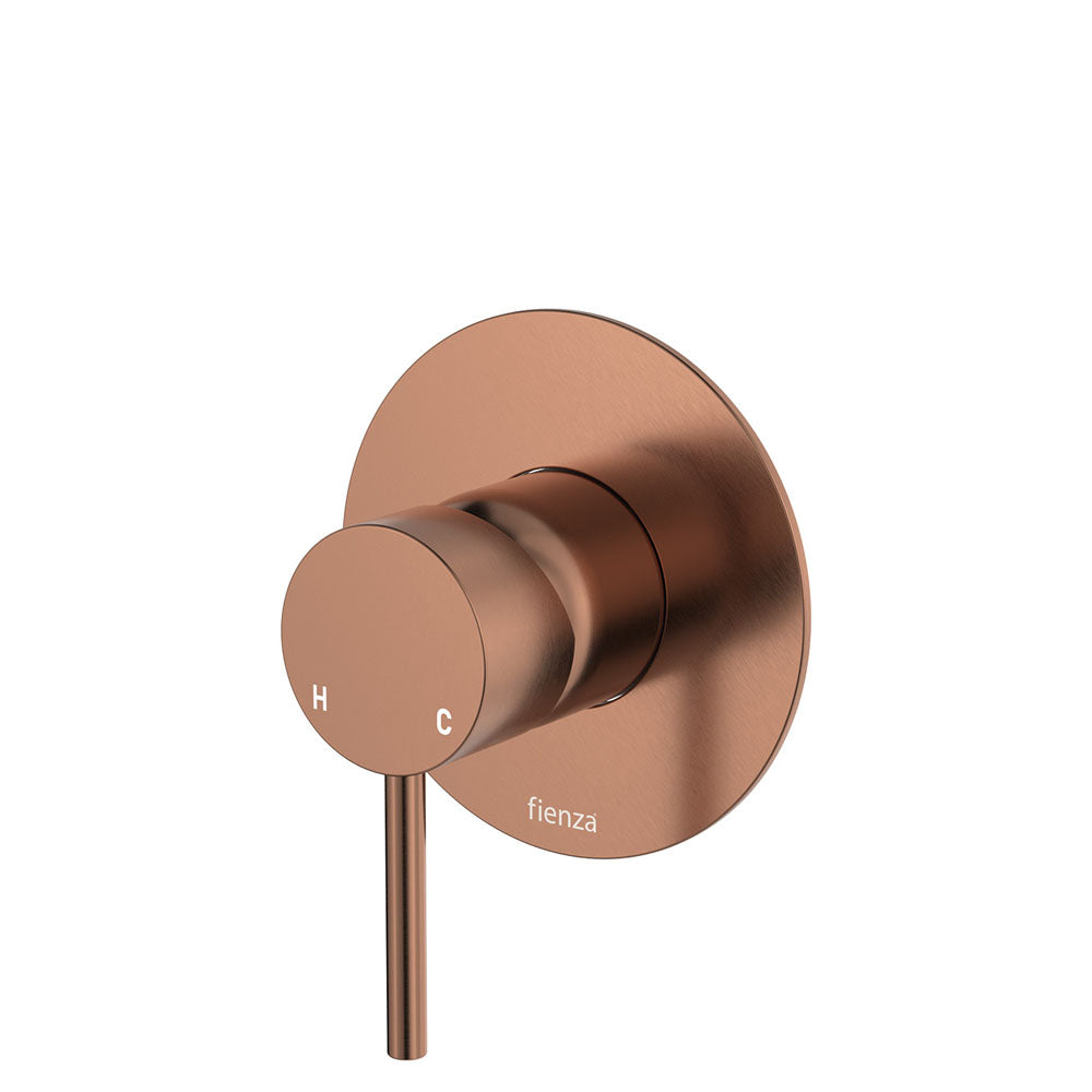 Kaya Wall Mixer (Brushed Copper) with large backplate