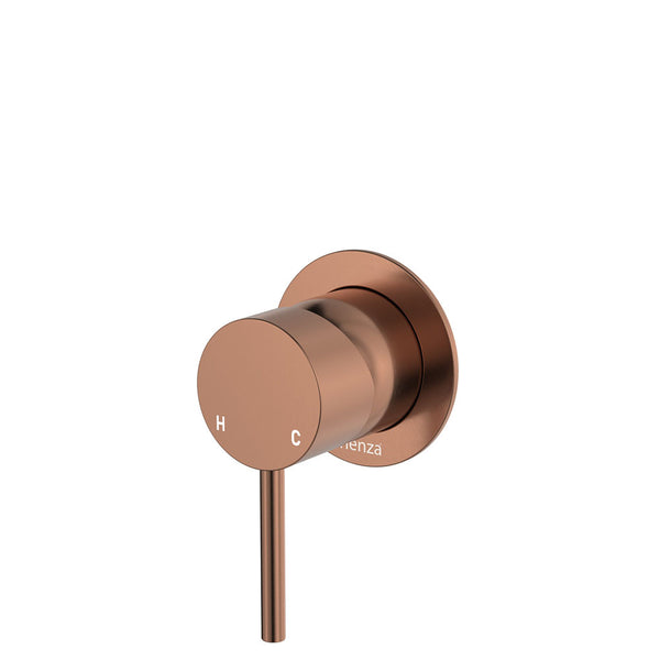 Kaya Wall Mixer (Brushed Copper) with small backplate