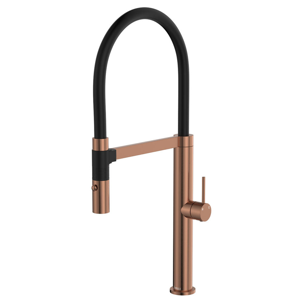 Kaya Pullout Sink Mixer in Brushed Copper