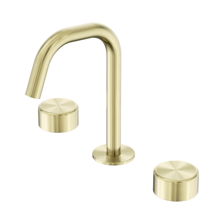 Serenity Basin Set Edge Spout with Metal Handle (Brushed Gold)