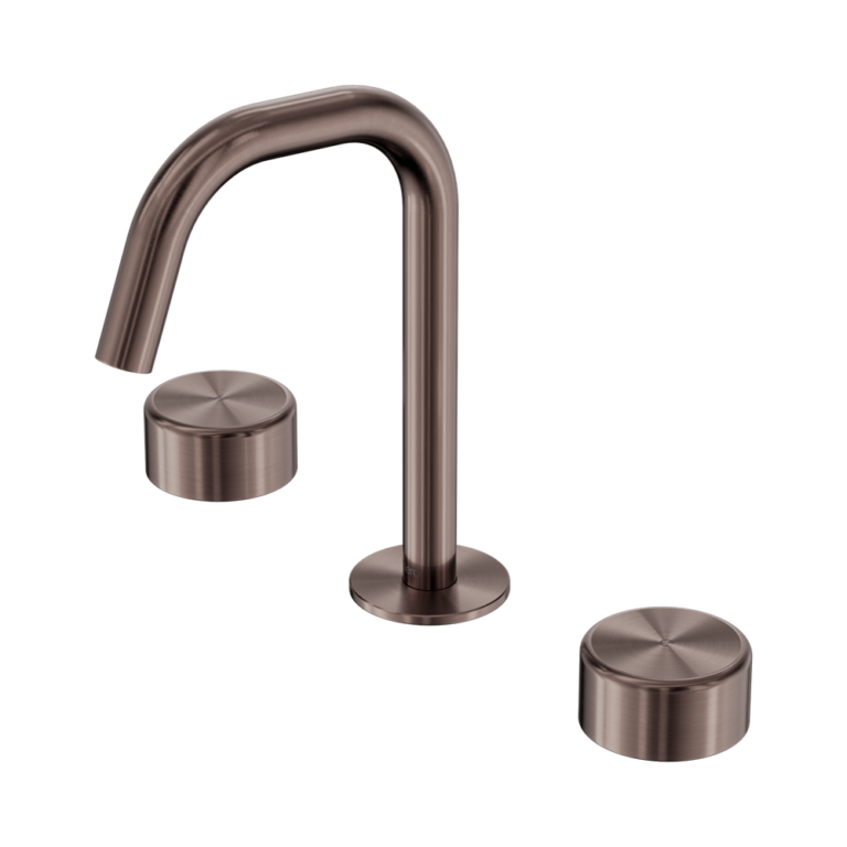 Serenity Basin Set Edge Spout with Metal Handle (Brushed Bronze)