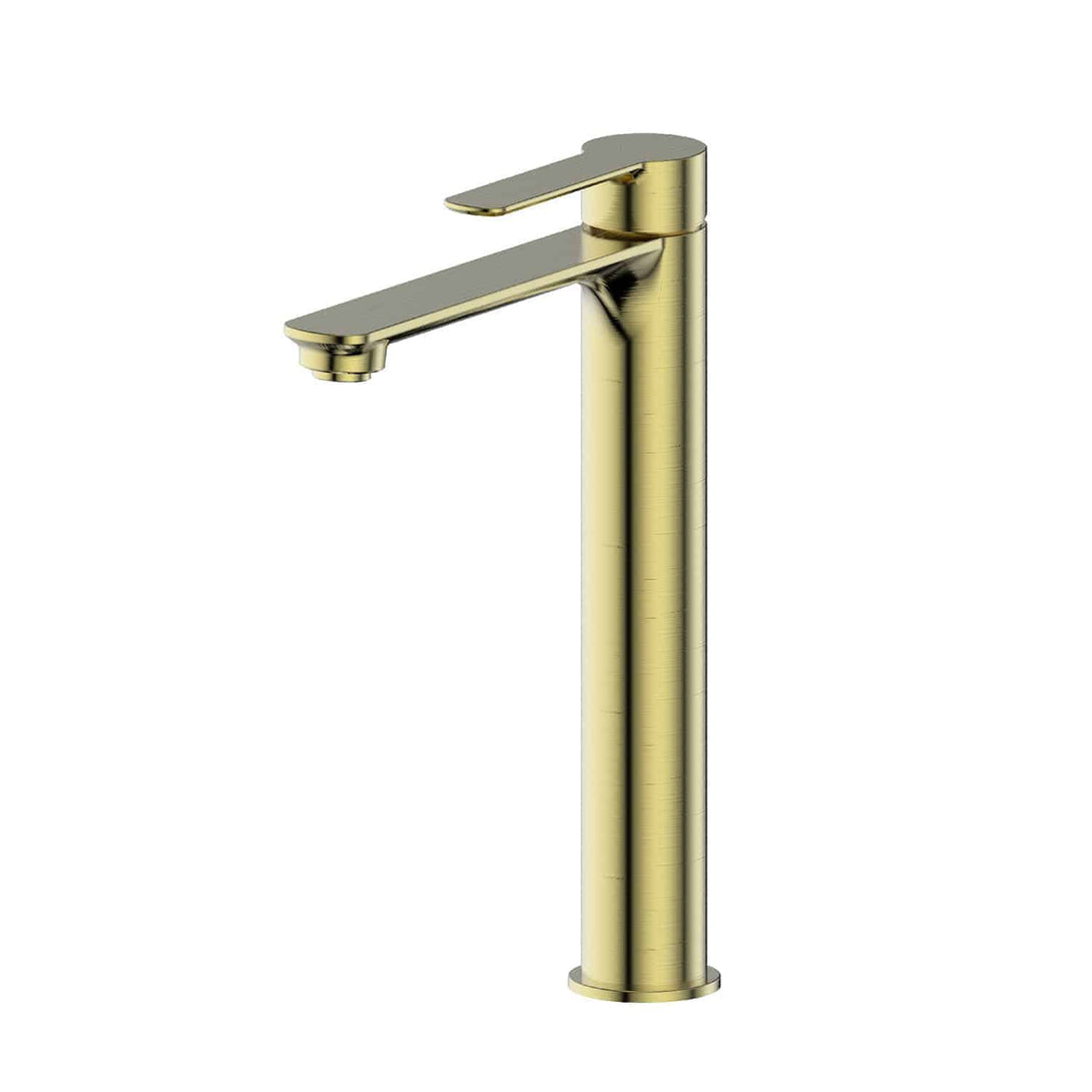 Astro II Tower/Vessel Mixer in Brushed Brass