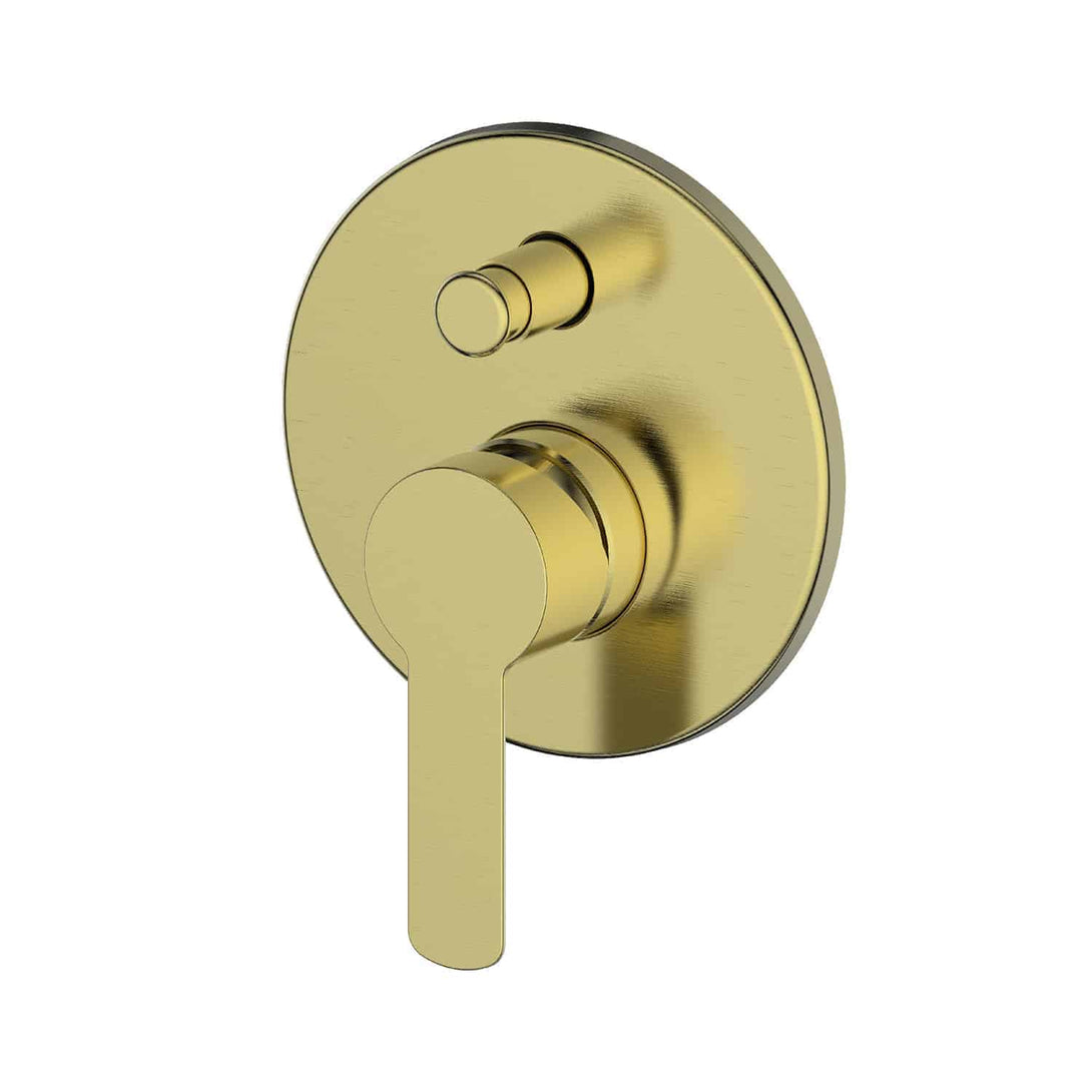 Astro II Shower/Wall Mixer with Diverter in Brushed Brass