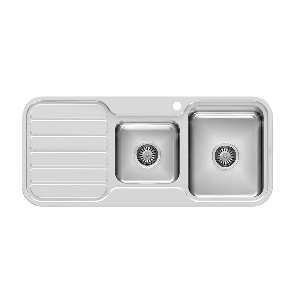 1000 Series 1 and 3/4 Right Hand Bowl Sink with Drainer and Taphole