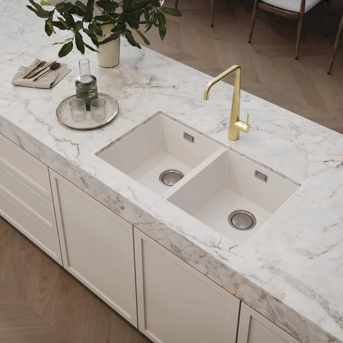 Phoenix Tapware | 5000 Series Double Bowl Sink (Black or White ...
