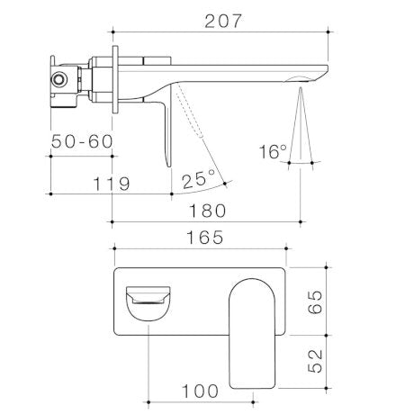 Specification line drawing