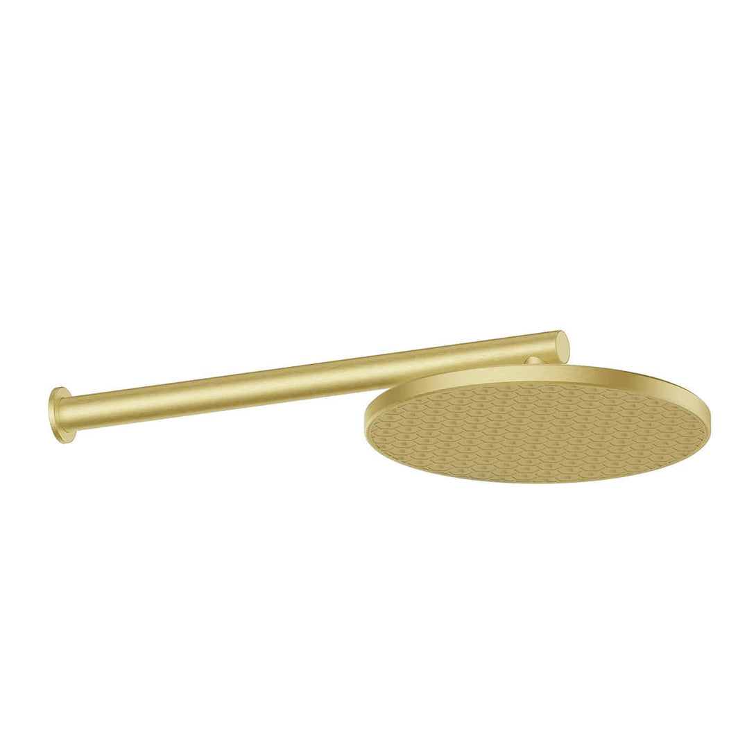 Glide RainBoost Straight Wall Shower in Brushed Gold