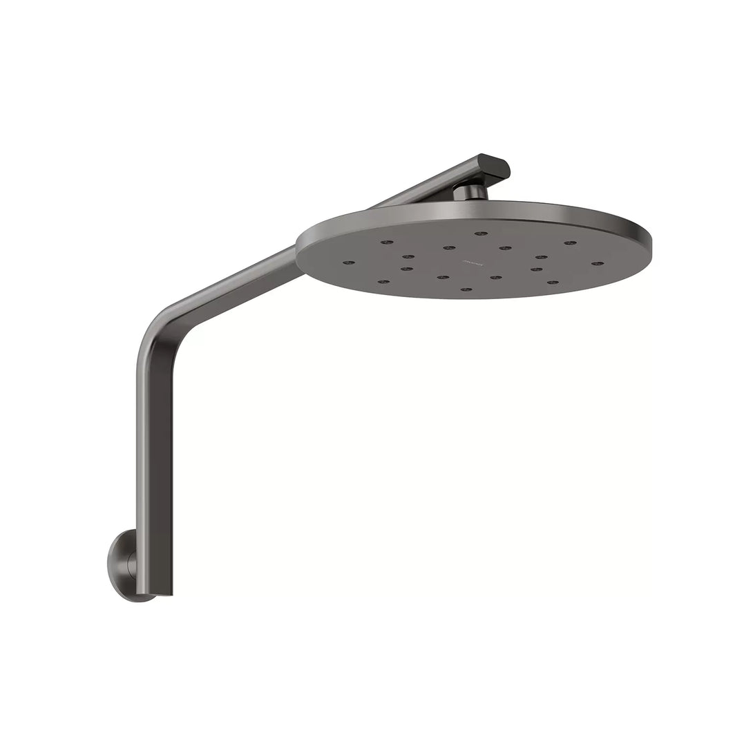 Oxley High Rise Shower Arm and Rose with LuxeXP in Brushed Carbon