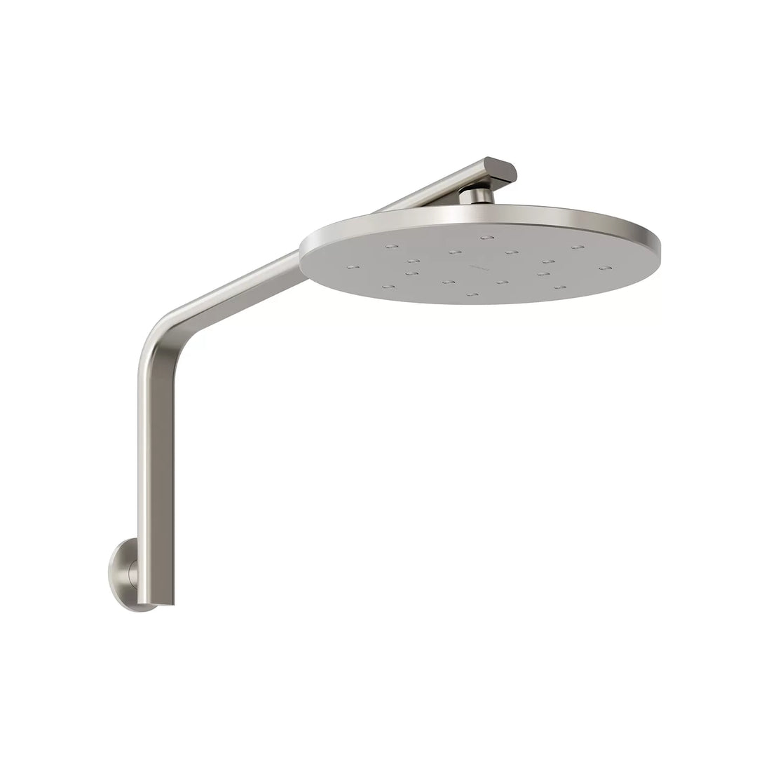 Oxley High Rise Shower Arm and Rose with LuxeXP in Brushed Nickel