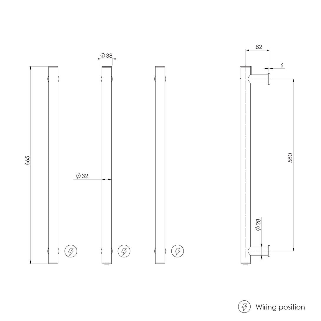 Specification line drawing