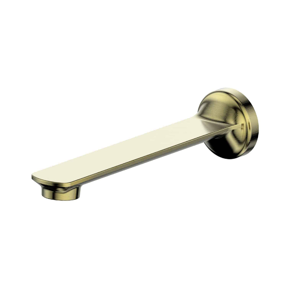 Astro II Wall Bath Spout in Brushed Brass