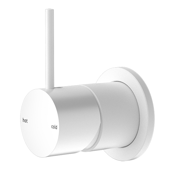 Mecca Shower Mixer Handle Up 60mm Plate (Matte White)