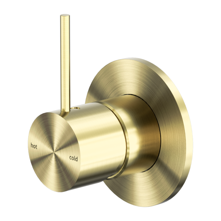Mecca Shower Mixer Handle Up 80mm Plate (Brushed Gold)