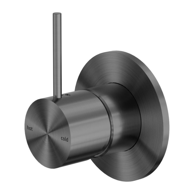 Mecca Shower Mixer Handle Up 80mm Plate (Gun Metal)