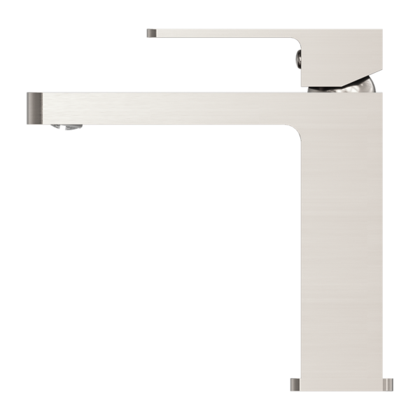 Celia Straight Basin Mixer (Brushed Nickel) side view