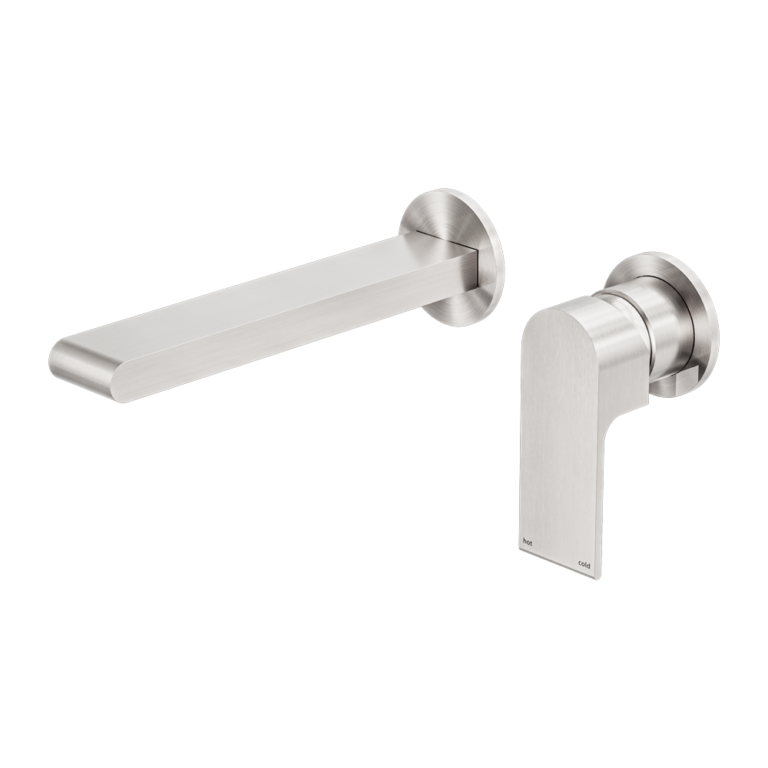 Bianca Wall Basin/Bath Mixer Separate Back Plate 187mm Spout (Brushed Nickel)