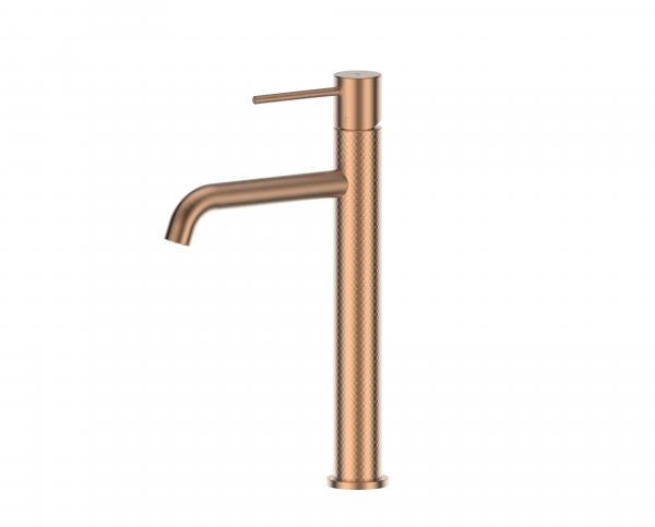 Tesora Tower Vessel Mixer in Brushed Copper