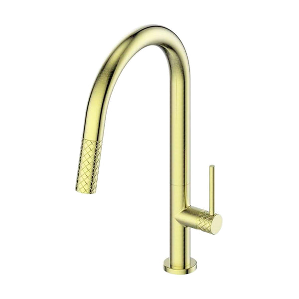 Textura Pullout Sink Mixer in Brushed Brass