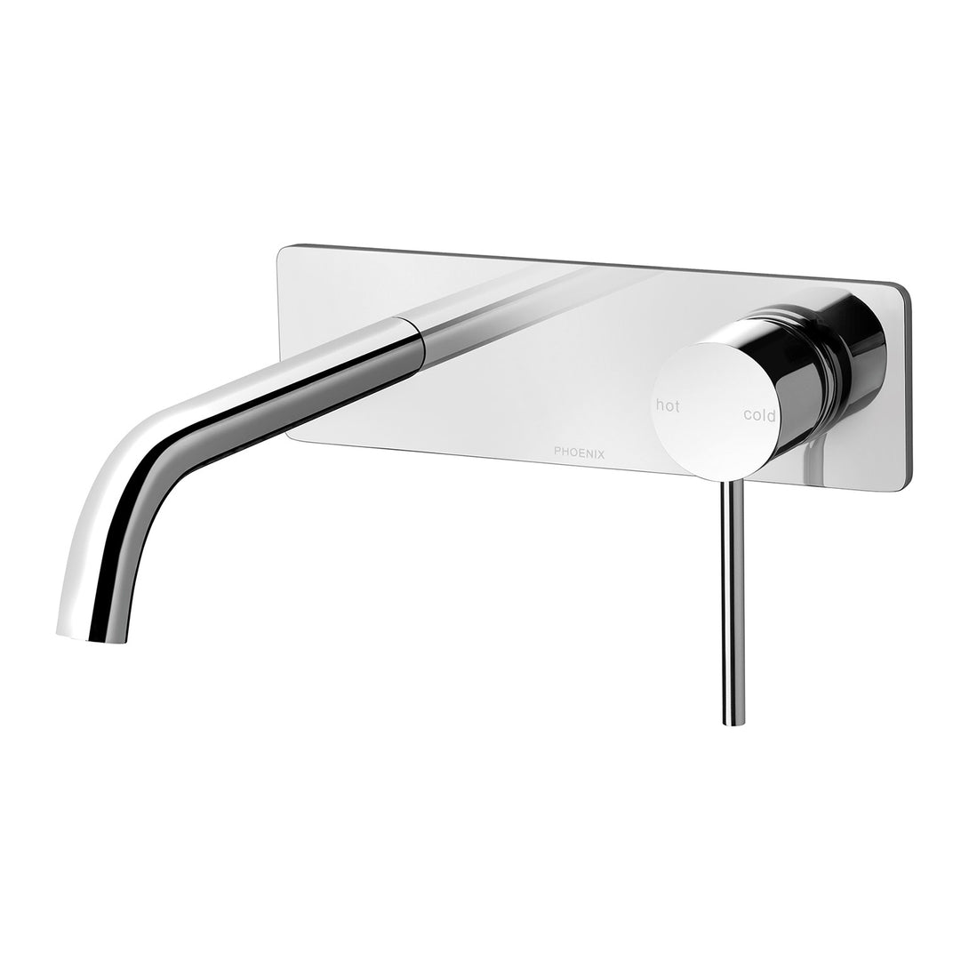 Vivid Slimline Wall Basin/Bath Set 180mm Curved with SwitchMix (Chrome)