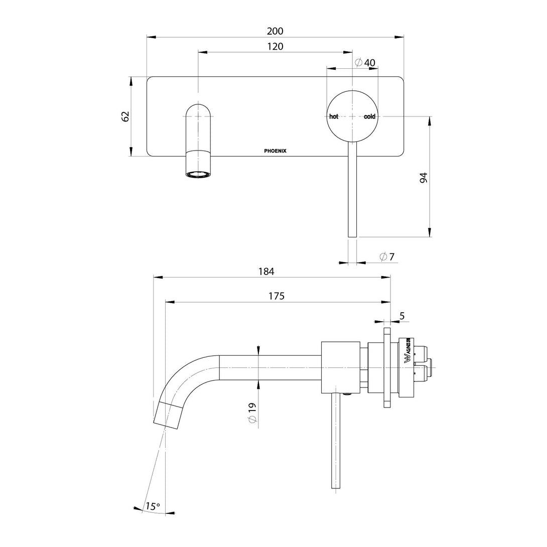 Specification line drawing