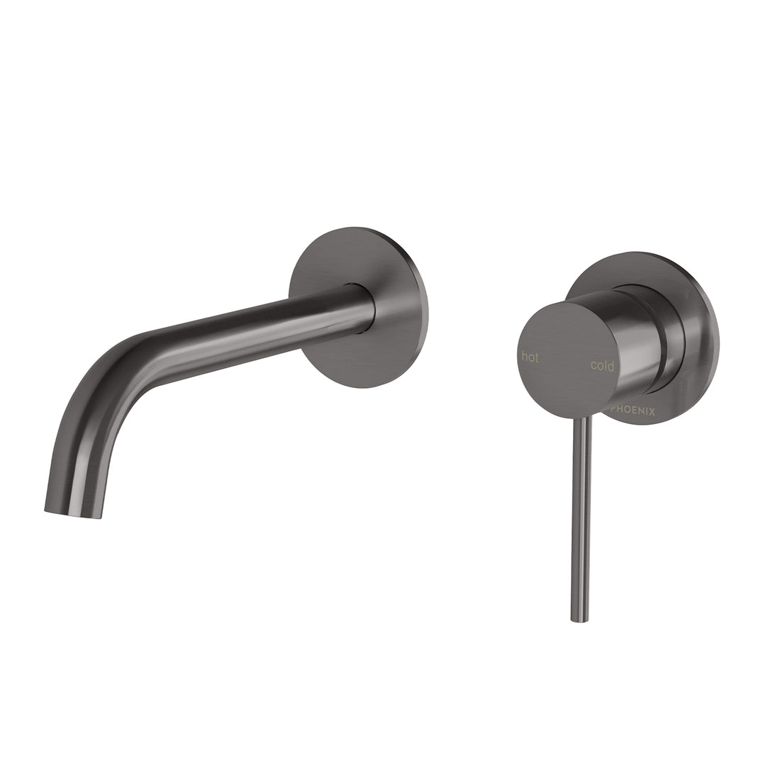 Vivid Slimline Wall Basin Set 180mm with 60mm Cover Plates (Brushed Carbon)