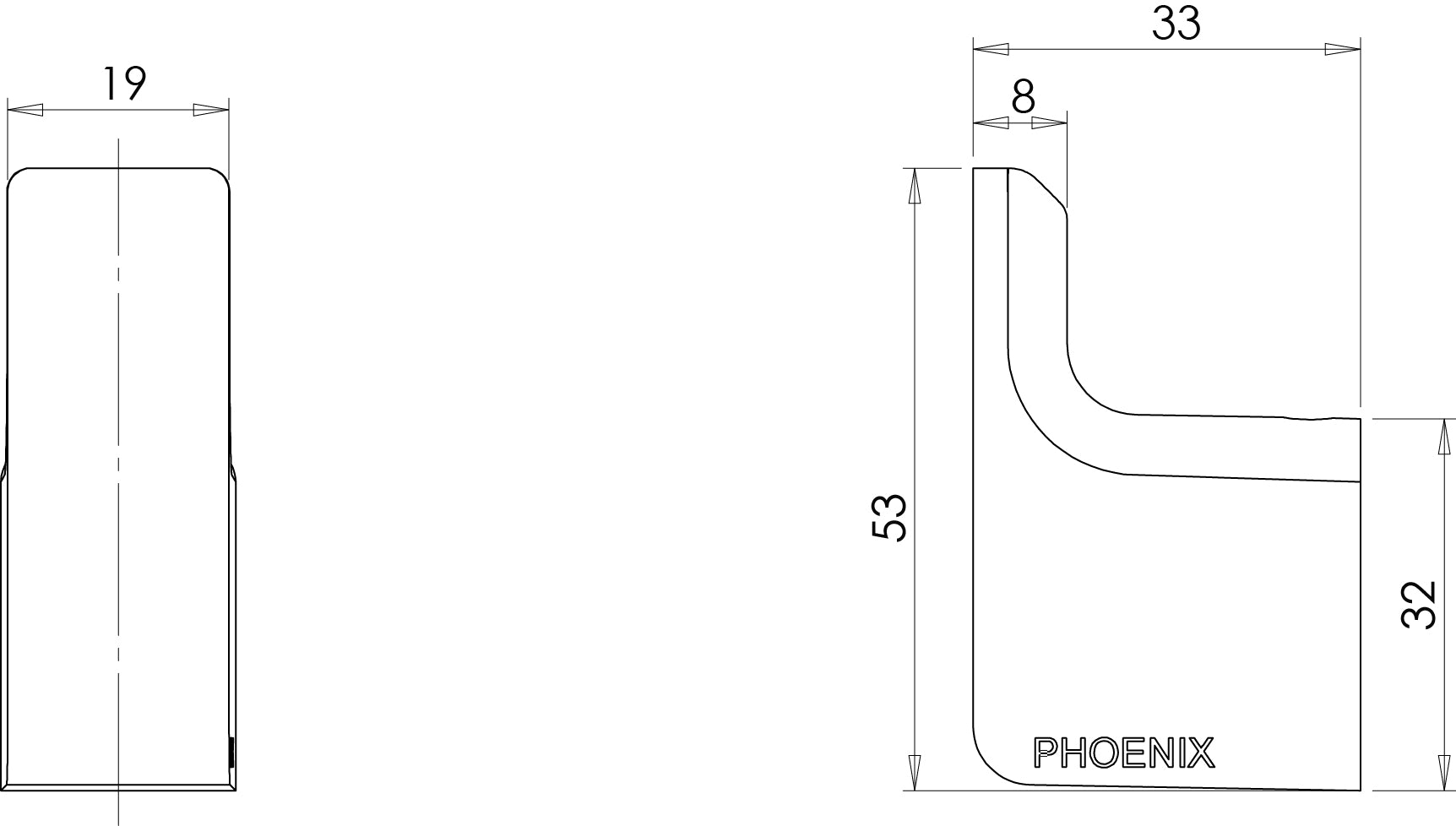 Gloss Robe Hook (Brushed Carbon) – Online Bathroomware