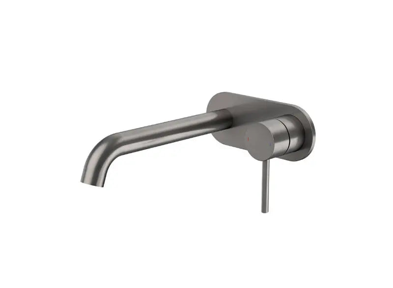 Caroma | Liano II Wall Basin/Bath Mixer Set 220mm - Joined Cover Plate (Gun Metal)