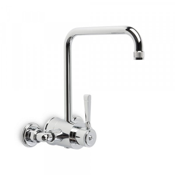 Industrica Exposed Wall Set with Mixer and Squareline Swivel Spout (Chrome)