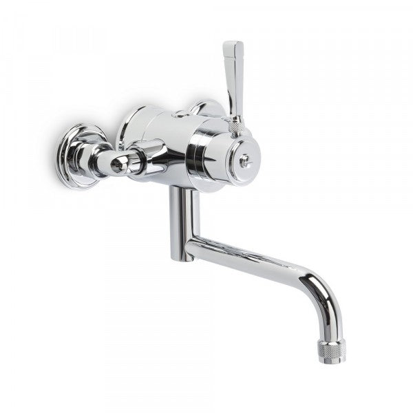 Industrica Exposed Wall Set with Mixer and Bottom Swivel Spout (Chrome)