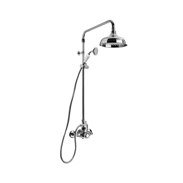 Neu England Shower Mixer Exposed with 200mm Rose, Hand Shower and Diverter (Levers) (Chrome)
