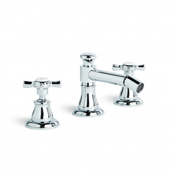 Neu England Bidet Set 3TH with 32mm Popup Waste (Cross Handles) (Chrome)