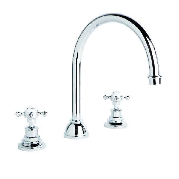 Winslow Spa Set with Curved Swivel Spout (Cross Handles) (Chrome) (Flow Control)