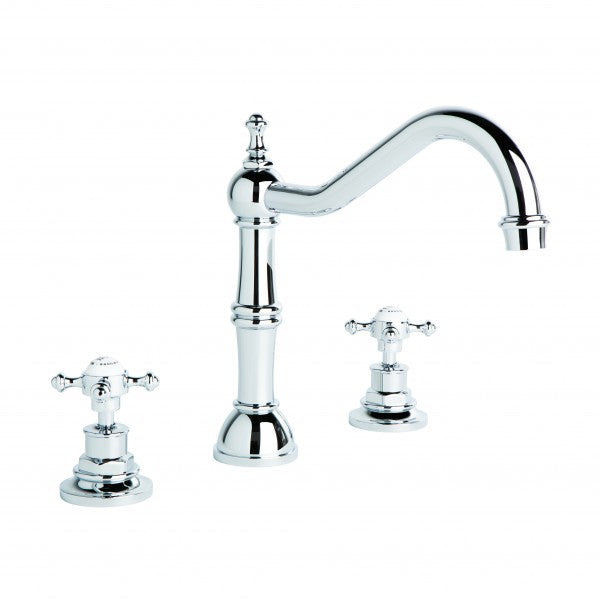 Winslow Spa Set with Traditional Swivel Spout (Cross Handles) (Chrome) 