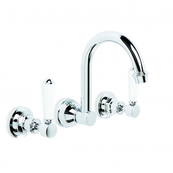 Winslow Wall Set with 185mm Swivel Spout (Lever) (Chrome)